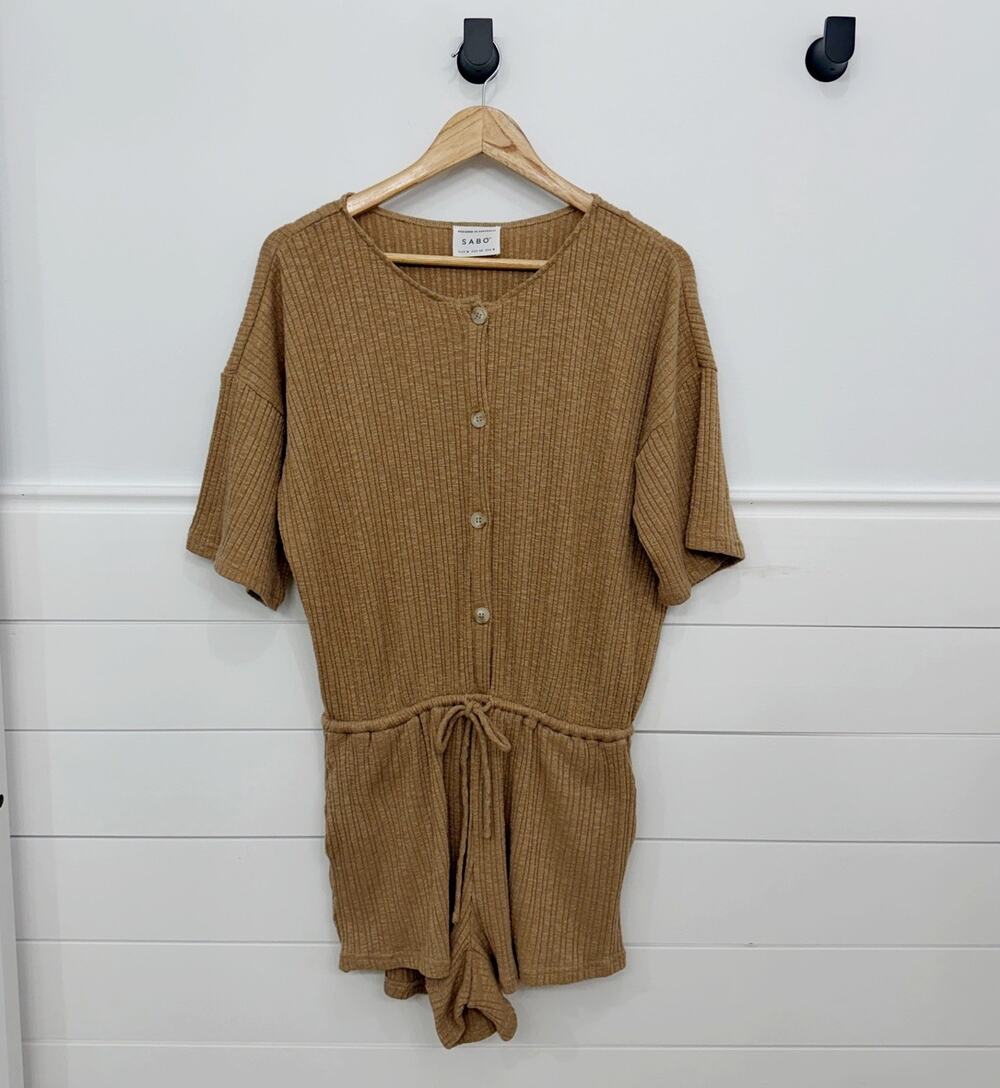 Women’s SABO Designed In Australia Ribbed Knot Romper Size M